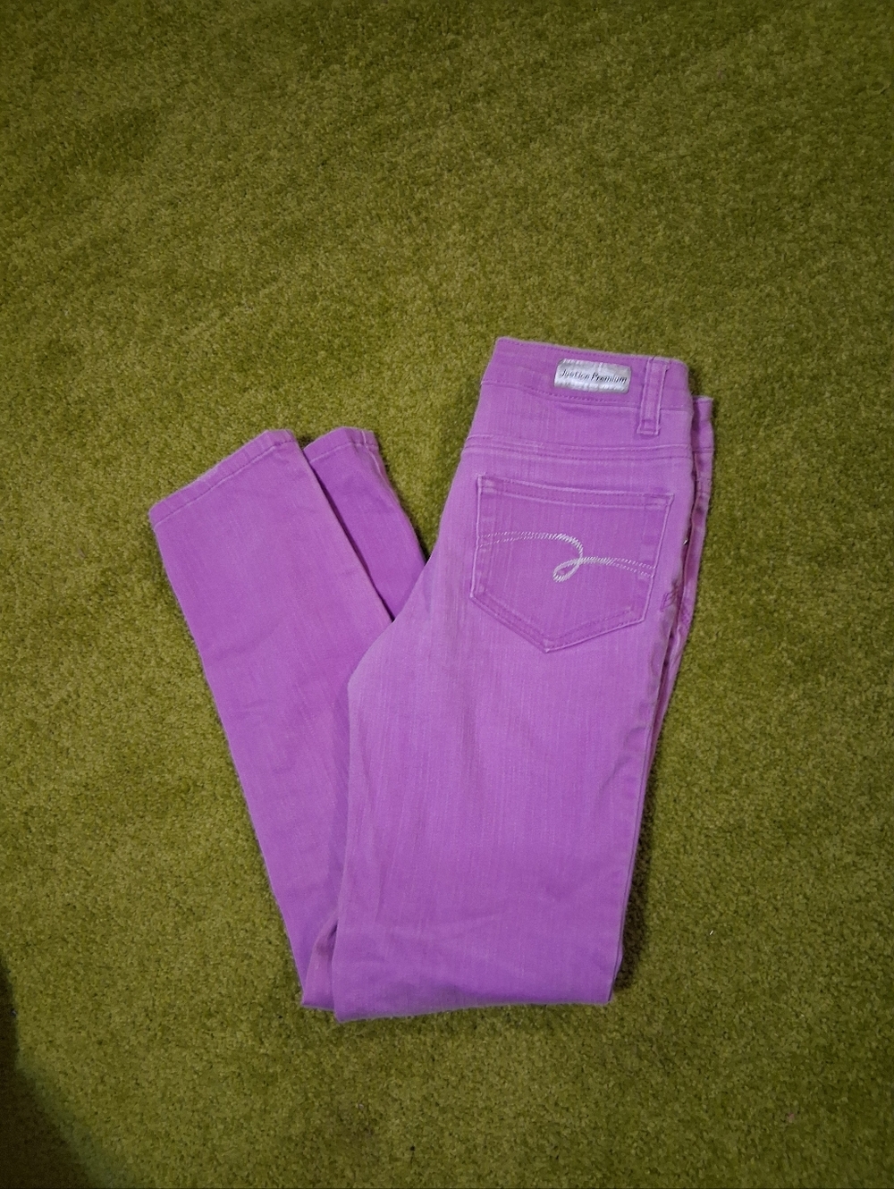NWOT Justice Purple Distressed Jeans Girls Size 10